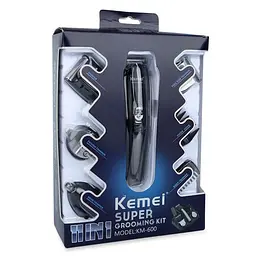 Бритва, тример, машинка для стрижки волосся Kemei KM-600 тример з підставкою - мініатюра 6