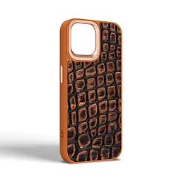 Кожаный чехол для Apple iPhone 14, Harder Kaiju Skin, оранжевый, термополиуретан ТПУ + экокожа с эффектом фактуры монстра, панель, защита корпуса, противоударный, микрофибра, рамка вокруг камеры, защита всего корпуса, (ARM76855) - мініатюра 2
