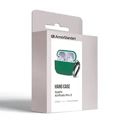 Силіконовий чохол для навушників Apple AirPods Pro 2 2022, Hang Case, зелений, ультратонкий захисний кейс товщиною 2 мм, захист від подряпин, пилу та ударів, компактний, з карабіном для кріплення, ArmorStandart (ARM68590) - мініатюра 8