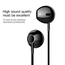 Провідні навушники Baseus Premium Enock H06 lateral in-ear, 3.5mm, 1.2m, Black, NGH06-01 - мініатюра 4
