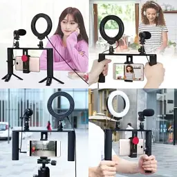 Набір блогера Puluz 4in1 (ring light, mount, phone holder, microphone) (PKT3028) - мініатюра 8