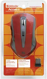 Мишка Defender Accura MM-965 Red (52966) - мініатюра 4