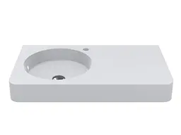 Умивальник Miraggio LOOP 800 L (8813981) Miramarble, Глянцевий, Підвісний, Білий - мініатюра 3
