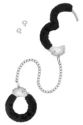 Металеві поножі з хутром Fetish Tentation Adjustable metal and fur ankle cuffs, 2 ключі - мініатюра 2