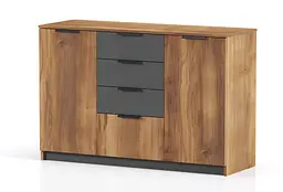Комод Тоні 1250 Дуб Бароко бурштиновий/Сірий Графіт 1250х430х830