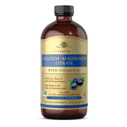 Кальцій, магній цитрат і вітамін Д3, Liquid Calcium Magnesium Citrate with Vitamin D3 - 16 oz Natural Blueberry