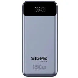 Батарея універсальна Sigma X-power SI30A7QLX 30000mAh, PD/130W, LED, кабель 100W, silver (4827798479117)