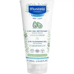 Очищуючий гель-шампунь для шкіри голови та тіла Mustela Bebe 2 in 1 Hair and Body Wash 200 мл