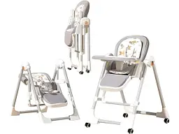 Стільчик-шезлонг для годування 2 в 1 Kidilo BabyChair Z901 Grey - мініатюра 2