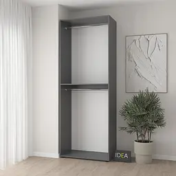 Шафа для одягу з двома штангами С-7.0 Антрацит Idea