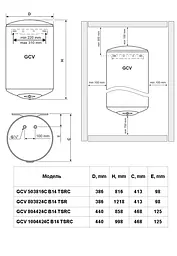 Водонагрівач Tesy ANTICALC CERAMIC SLIM GCV 803824C B14 TSR (7229709) - мініатюра 5