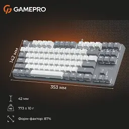 Клавіатура USB GamePro Genesis Metallic MK110G Outemu Red Switch UA LED Gray (MK110G) UA - мініатюра 6