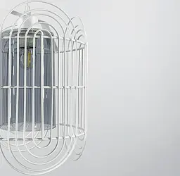 Підвісна люстра у стилі лофт у білому каркасі на 3 лампи Line.F Колір плафона Янтарний - мініатюра 2