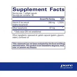 Вітамін Е Pure Encapsulations зі змішаними токоферолами 90 капсул - мініатюра 2
