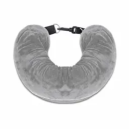 Подушка-чохол для ручної поклажі в літак Travel Pillow Bag 79×18 см, з ремінцями сіра