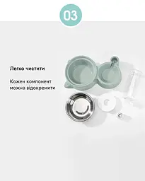 Миска для котів та собак Semi Animal bowl 16*31*22 см, Blue з автоматичною напувалкою 500 мл - мініатюра 5