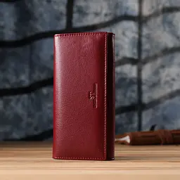 Елегантний гаманець у два складення з натуральної шкіри ST Leather 23065 бордовий - мініатюра 10