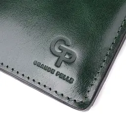 Компактний гаманець у два складення з натуральної гладкої шкіри GRANDE PELLE 9,5х10х2 см acs0029665 - мініатюра 5