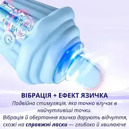 Стимулятор вібратор для сосків та клітора I’MCUM Ice Cream Lick Блакитний (7970379617681) - мініатюра 7
