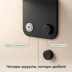 Тримач для паперових рушників з пружинною фіксацією рулону, нержавіюча сталь, чорний - мініатюра 9