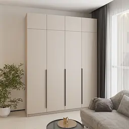 Шафа 4-дверна з антресоллю MebelStar Оскар ДСП BL-B, блок шухляд+полиці 200x52x260 см Кашемір (MBS-5095)
