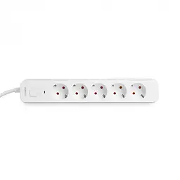 Мережевий подовжувач Videx Oncord з/з 5 п 3 м (3x1.5 мм) з кнопкою білий (VF-PD53G-W) - мініатюра 2