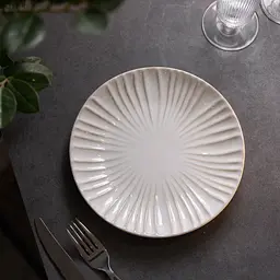Тарілка порцелянова плоска кругла 20,5 см, білий TS Kitchen HP638 - мініатюра 3