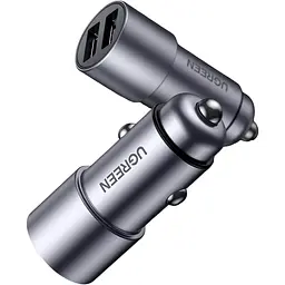 Автомобільний зарядний пристрій Ugreen CD130 Dual USB Car Charger 24W 2.4A Gray [50592] [99318] - мініатюра 2