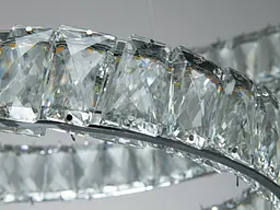 Стильна підвісна LED-люстра з кришталем Diasha D8876/600CH, 92W, пульт, хром, Ø58 см - мініатюра 5