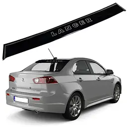 Cпойлер заднього скла козирок для Mitsubishi Lancer X 2007-2015 Прилягає до скла 3М скотч Voron Glass