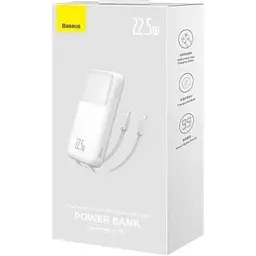 Зовнішній акумулятор Baseus Comet Digital Display 10000mAh 22.5W (PPMD020002) білий - мініатюра 7