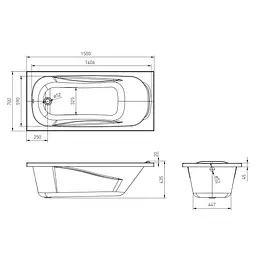 Ванна акрилова Volle Fiesta 150x70 TS-1570435 - мініатюра 3