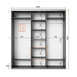 Шафа-купе Idea серія 2 220 x 60 x 240 см Венге темний - мініатюра 2