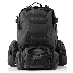 Рюкзак тактичний з підсумками Tactical Backpack B08 55 л чорний