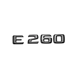 Емблема напис E260 для Mercedes-Benz E-Class чорна глянцева 145х23 мм пластик (на скотчі)