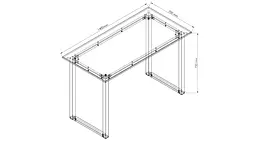 Стіл письмовий Кнап 2 Ferrum-decor 750x1400x700 Чорний метал ДСП Білий 16 мм (FRD-106426) - мініатюра 4