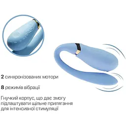 Смартвібратор для пар Zalo - Fanfan Royal Blue - мініатюра 5