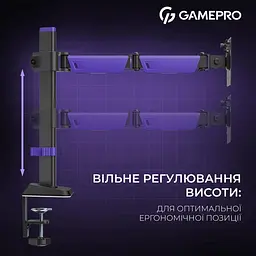Настільне кріплення для монітора Gamepro MAG100V 17`-40` Black/Violet [148277] - мініатюра 11