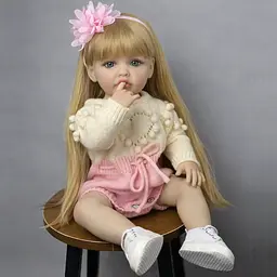 Реалістична Кукла Реборн 55 см повністю вінілова Doll Reborn Baby Born К0100315 - мініатюра 3
