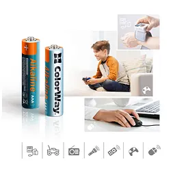 Батарейка ColorWay AAA LR6 Alkaline Power (лужні) * 40 colour box (CW-BALR03-40CB) - мініатюра 3