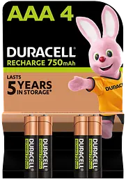 Акумулятори Duracell Rechargeable AAА 750 mAh, 4 шт. (6832571)