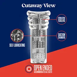 Мастурбатор Blush Rize - Luz Glow in the Dark Masturbator - Clear, всмоктування, світиться в темряві - мініатюра 3