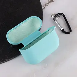 Силіконовий футляр з мікрофіброю для навушників Airpods Pro 3 Бірюзовий / Marine Green - мініатюра 3
