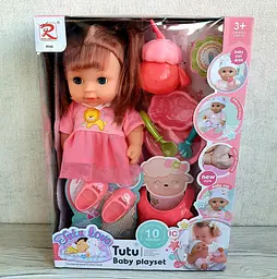 Пупс 9566 (24) "Tutu Baby playset", музичний чіп, характерні звуки та фрази, заплющує очі, аксесуари, в коробці