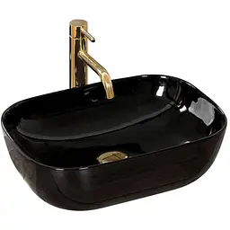 Умивальник Rea Belinda black накладний чорний REA-U8490, Чорний