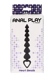 Анальний ланцюжок Toy Joy Heart Beads 18х3 см (чорний) - мініатюра 3