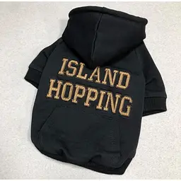 Толстовка Family Look для собак та власників з написом Island Hopping, з капюшоном, чорного кольору Multibrand zoo0005771