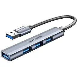 Хаб USB Vention 3.0 -> 1xUSB 3.0/3xUSB 2.0 0.15м 5 Гбіт/с Grey (CKOHB)