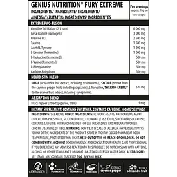 Передтренік Genius Nutrition Fury extreme Raspberry 400 г - мініатюра 4