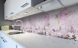 Вініловий кухонний фартух Квітковий Орнамент наклейка для кухні Квіти Рожевий 60х250 см Happy Pocket Z181492 - мініатюра 6